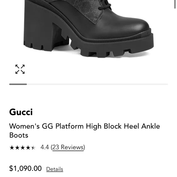 Gucci Women's GG Platform High Block Heel Ankle Boots - Picture 6 of 6